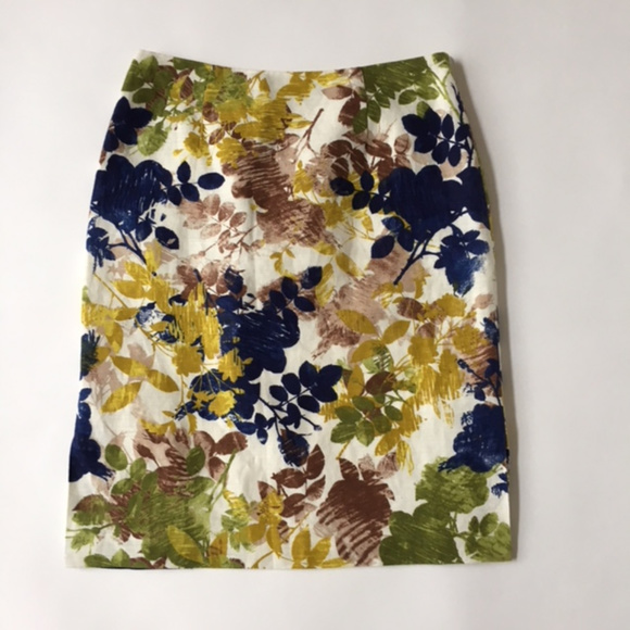 Pendleton Dresses & Skirts - Pendleton 8 Linen blend Skirt Leaf Print Textured